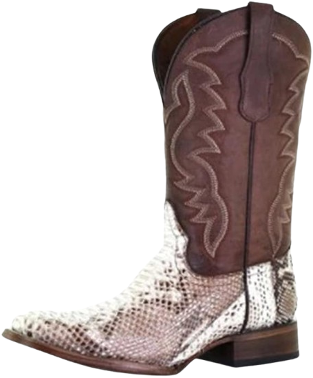 Circle G Natural Python Stitch Boots with Leather Sole – L5740