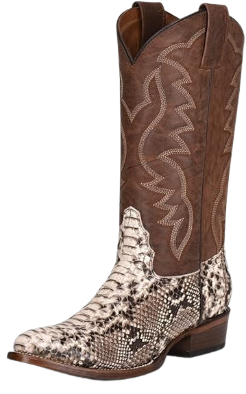 Circle G Natural Python Stitch Boots with Leather Sole – L5830